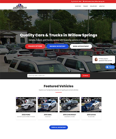 Custom car dealer website design for used car dealerships in 2026